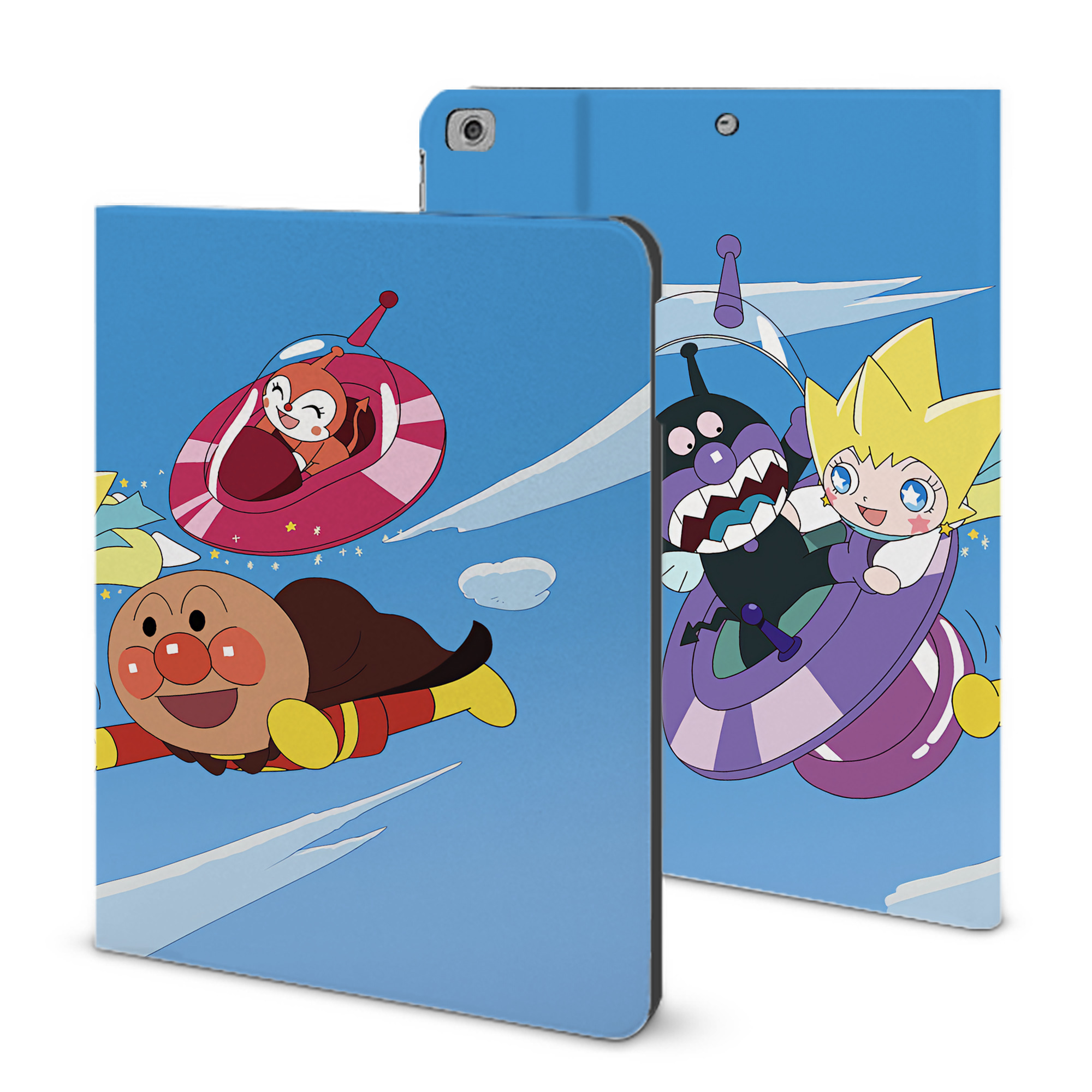 （画像用） アンパンマン Anpanman IPad ケース ブック型 PUレザー TPU 耐衝撃 軽量 薄型 ペン収納なし 全面保護 IPad 各モデル対応